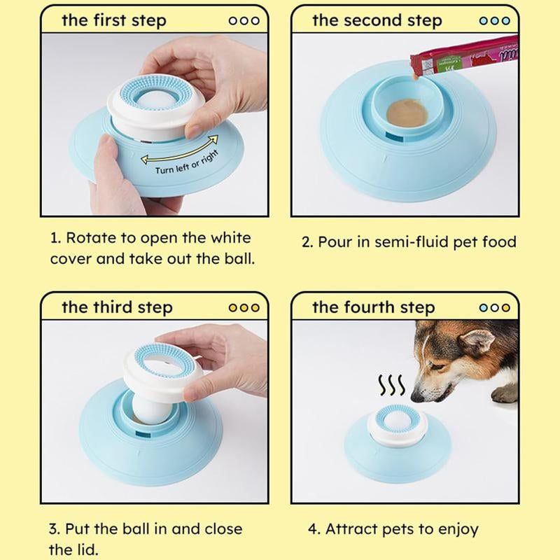 Dog Cat Licks Toys for Liquid Food, Anxieties Relief Slow Feeder Dog Lick Ball Treat Dispenser, Non-Slip Licking Bowl Enrichment Toys to Keep Them